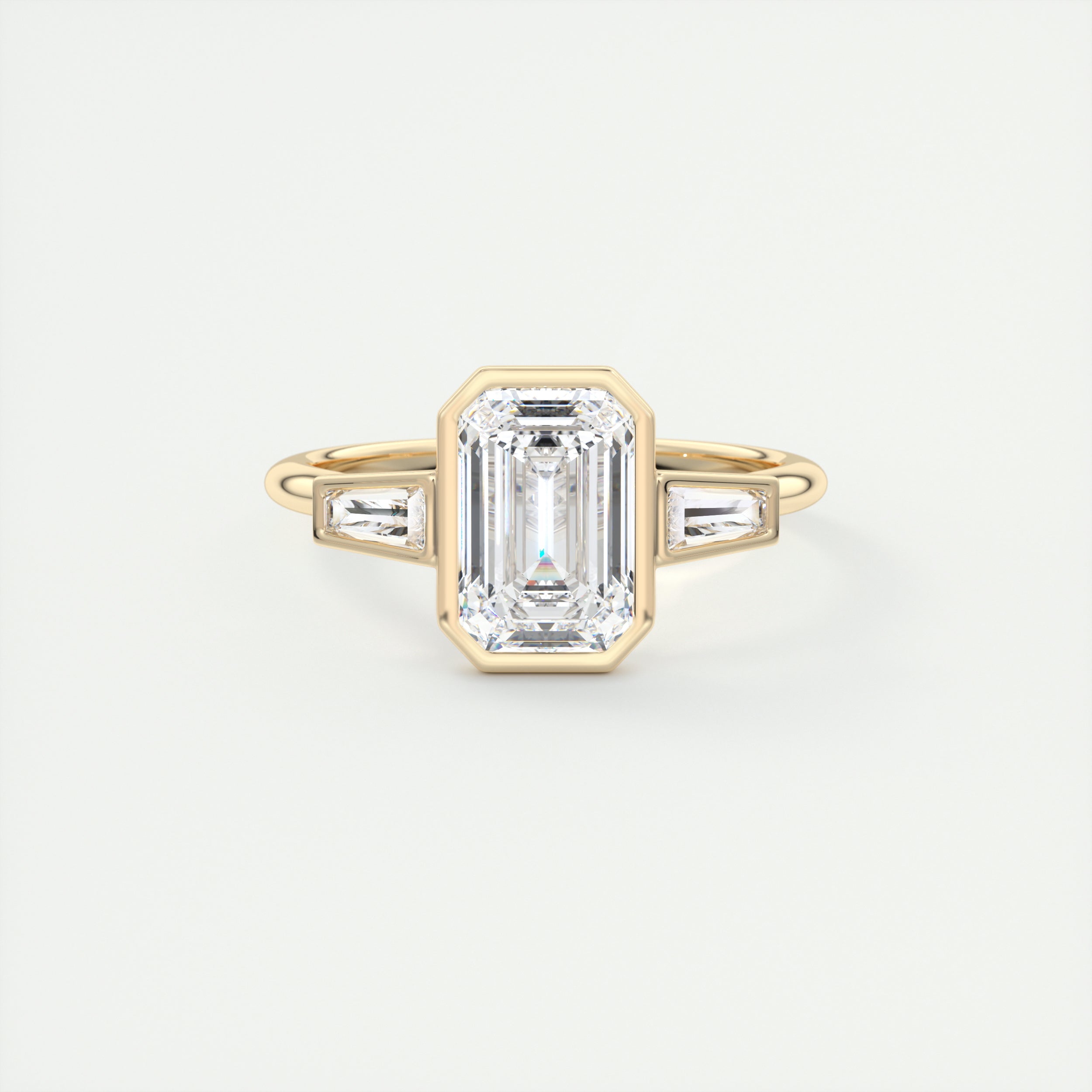 Emerald Cut Moissanite Engagement Ring