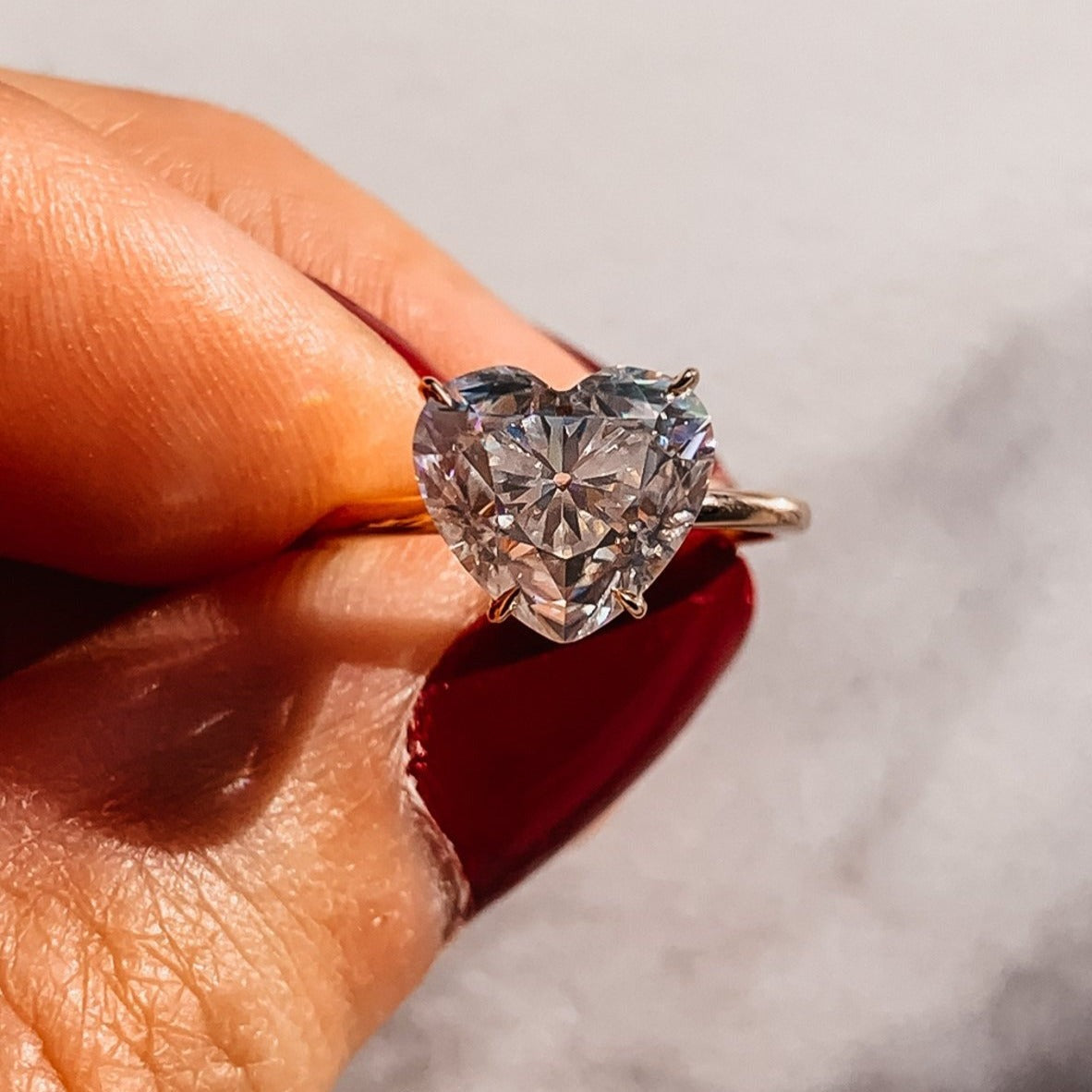Heart Shape Moissanite Engagement Ring