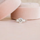 2.25CT Round Brilliant Cut Moissanite Three Stone Diamond Engagement Ring