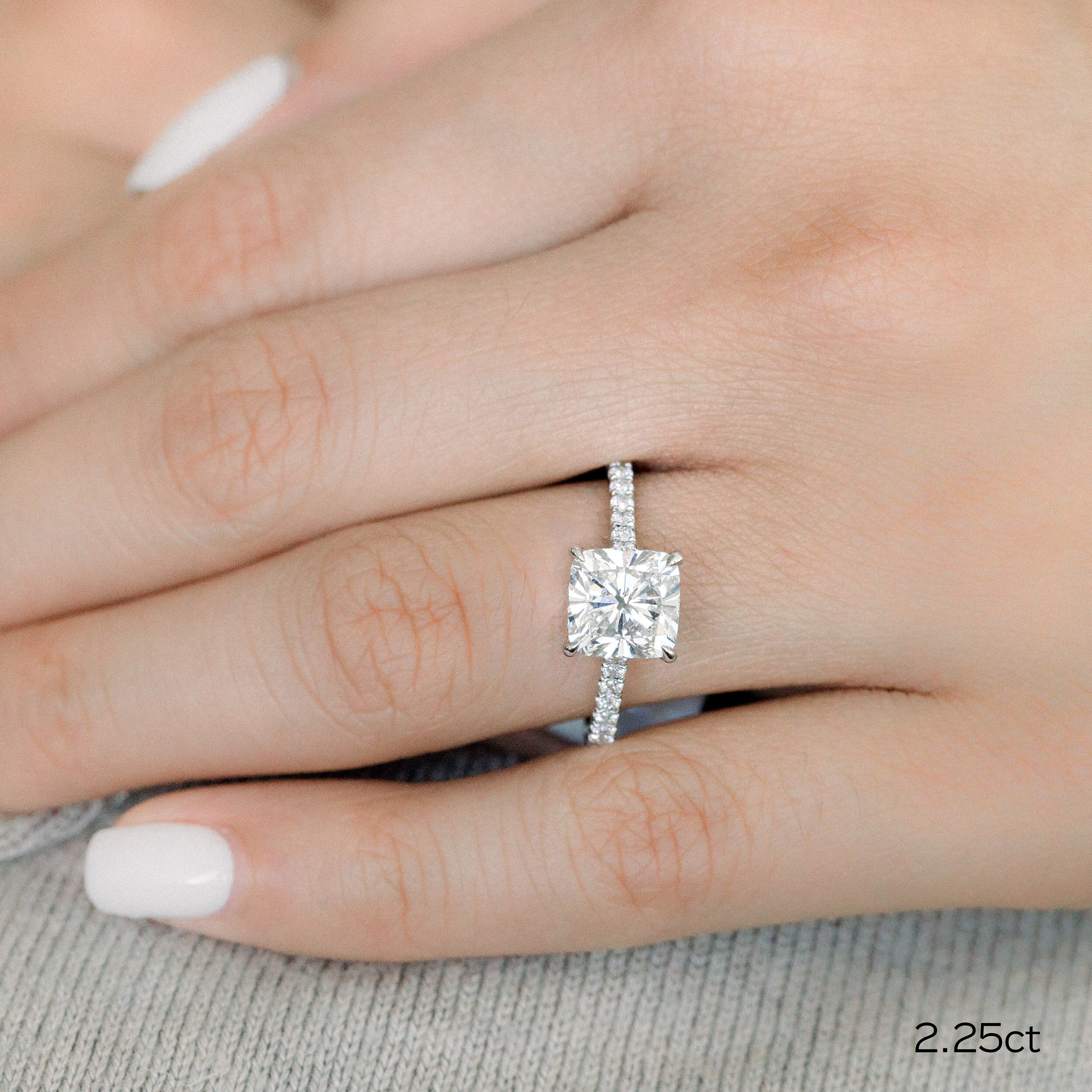 Cushion Cut Moissanite Ring