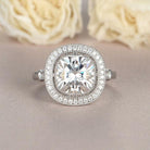 Cushion Cut Moissanite Ring