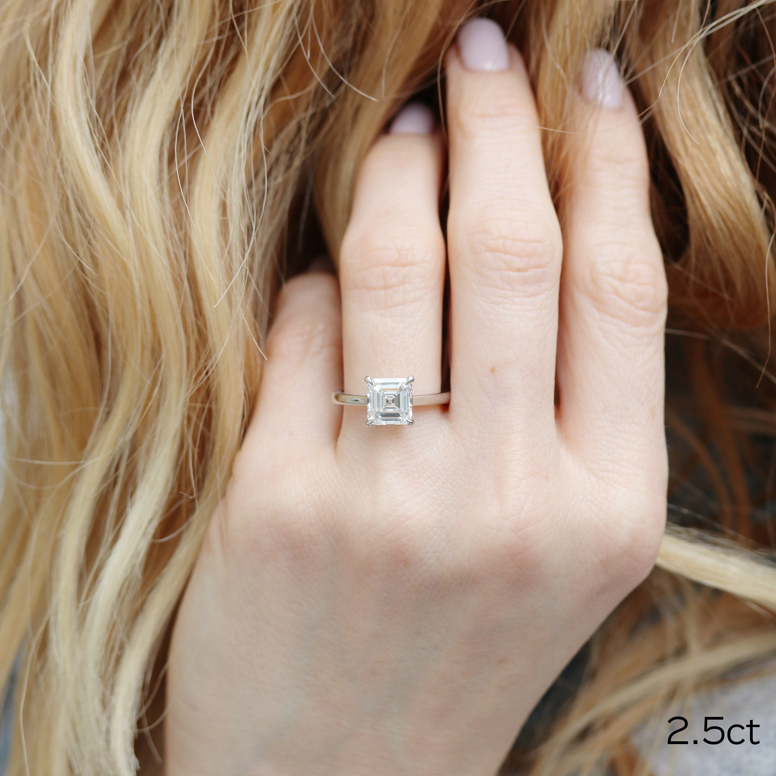 Asscher Cut Moissanite Ring