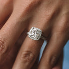 Cushion Halo Moissanite Ring