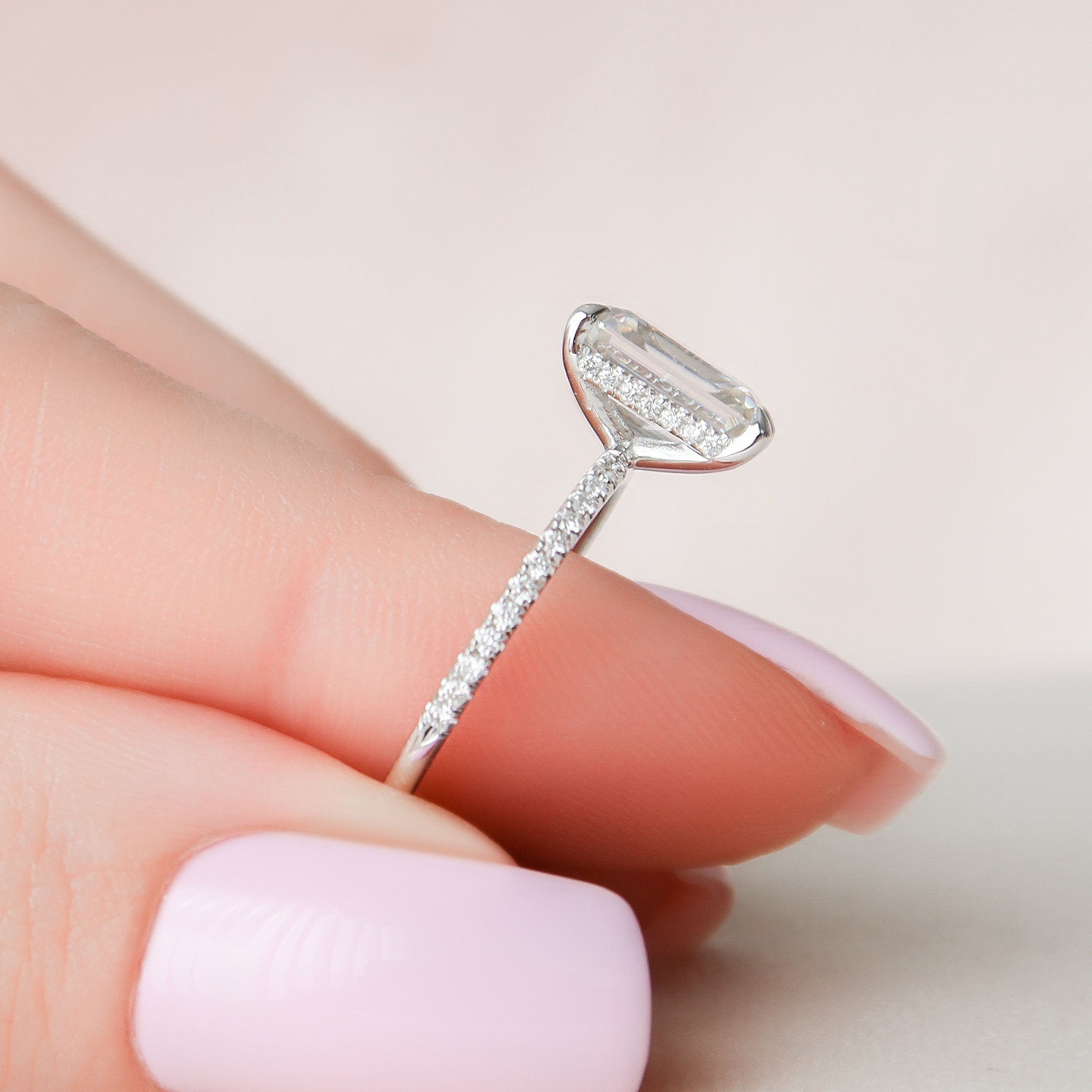 Hidden Halo Engagement Ring