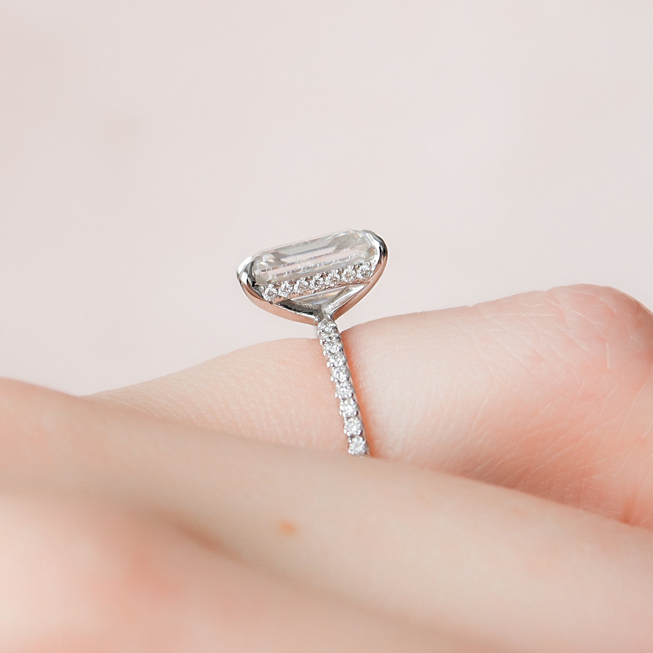 Emerald Pave Engagement Ring
