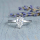 Pear Cut Moissanite Engagement Ring