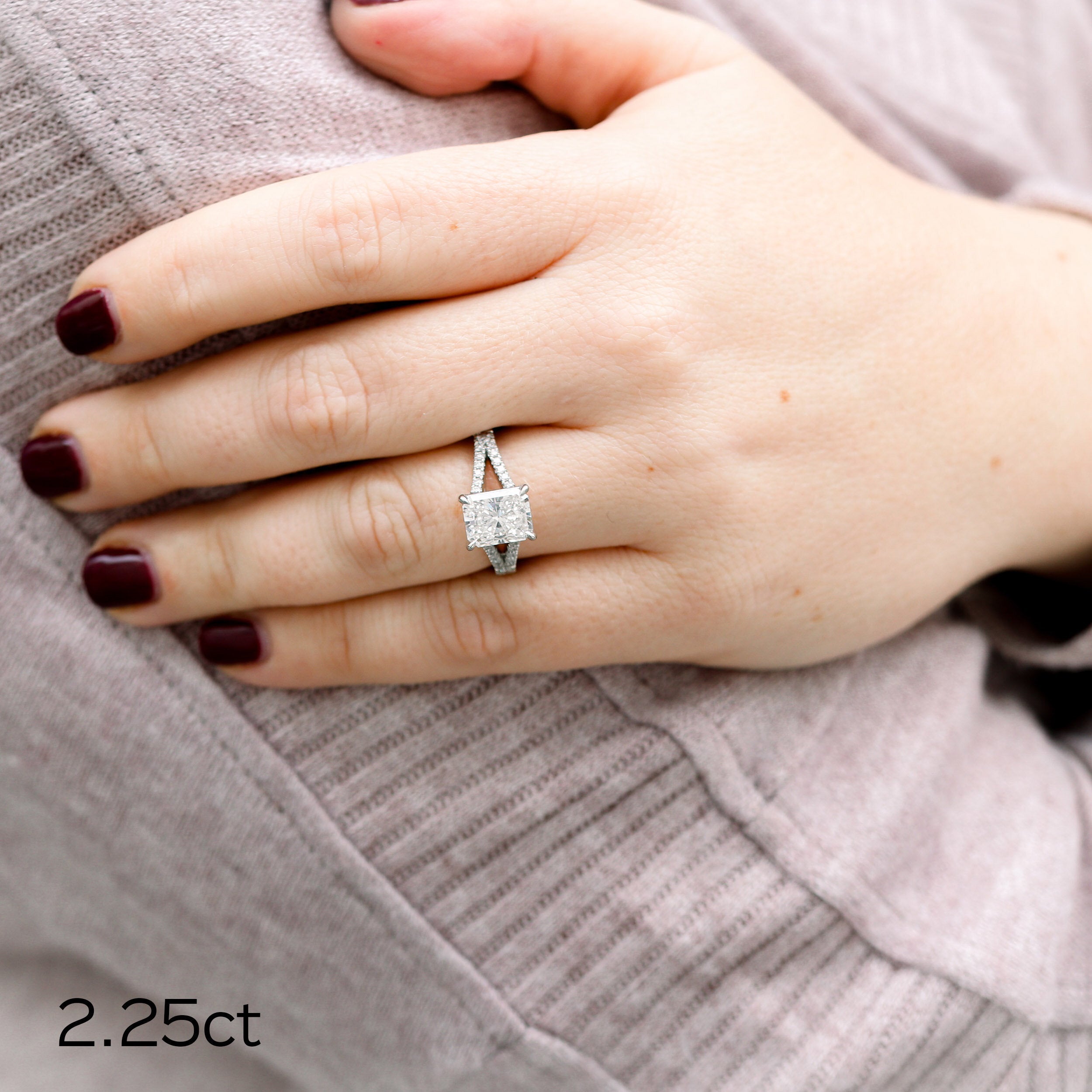 Radiant Cut Moissanite Ring
