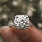 Halo Moissanite Engagement Ring