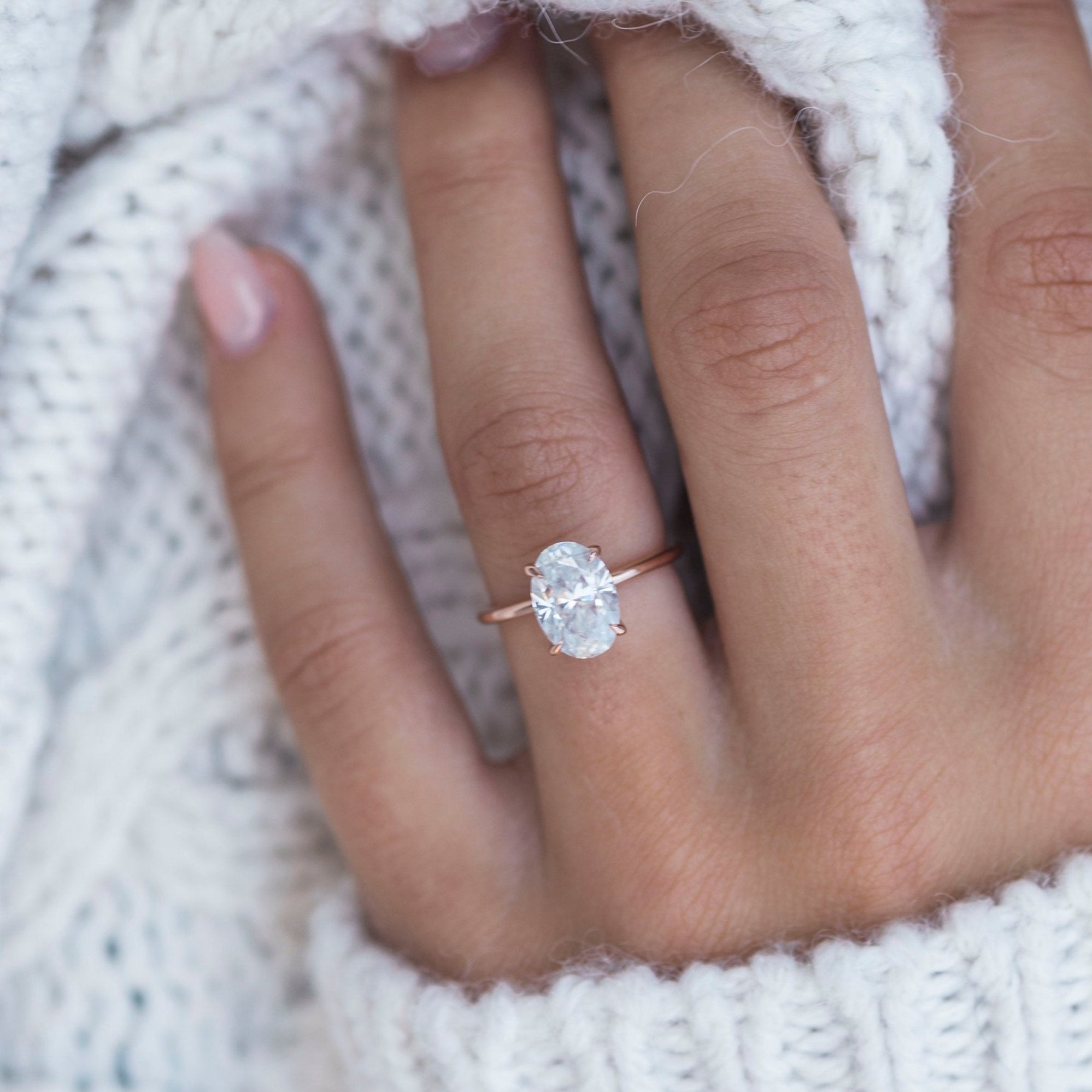 2.70CT Oval Moissanite Ring