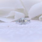 Emerald Moissanite Engagement Ring