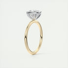 2CT Cushion Two Tone Moissanite Diamond Bezel Set Engagement Ring