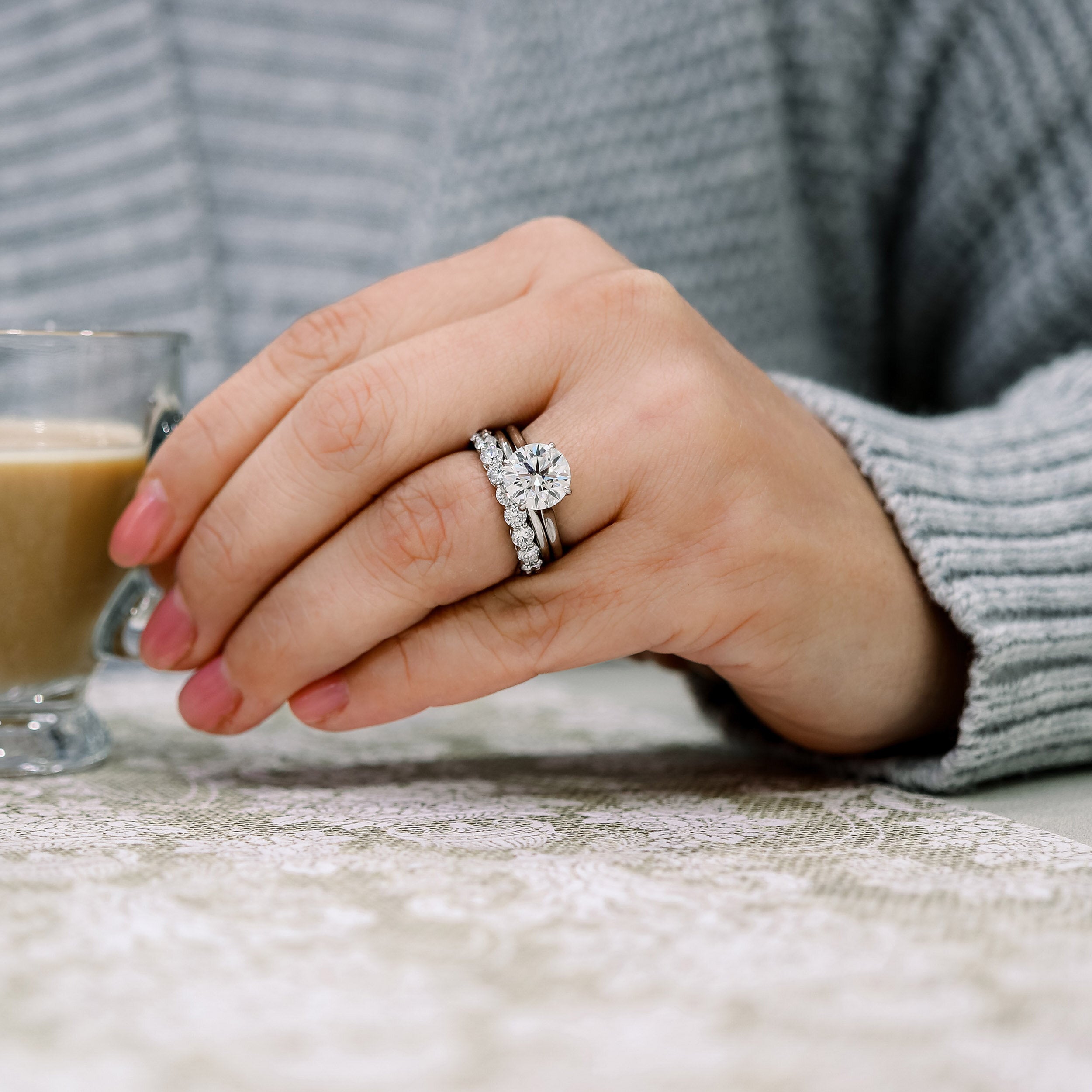 Art deco moissanite engagement rings