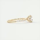 2CT Cushion Pave Moissanite Diamond Four Prong Engagement Ring