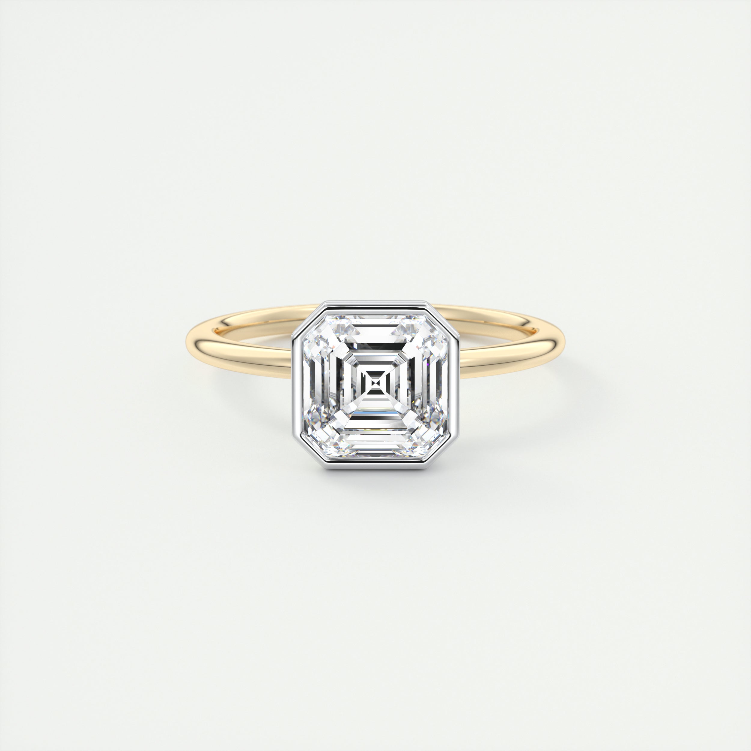 Asscher Cut Bezel Engagement Ring