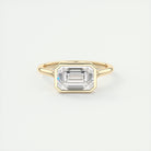 Emerald Cut Moissanite Engagement Ring
