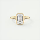 Cathedral Emerald Moissanite Ring