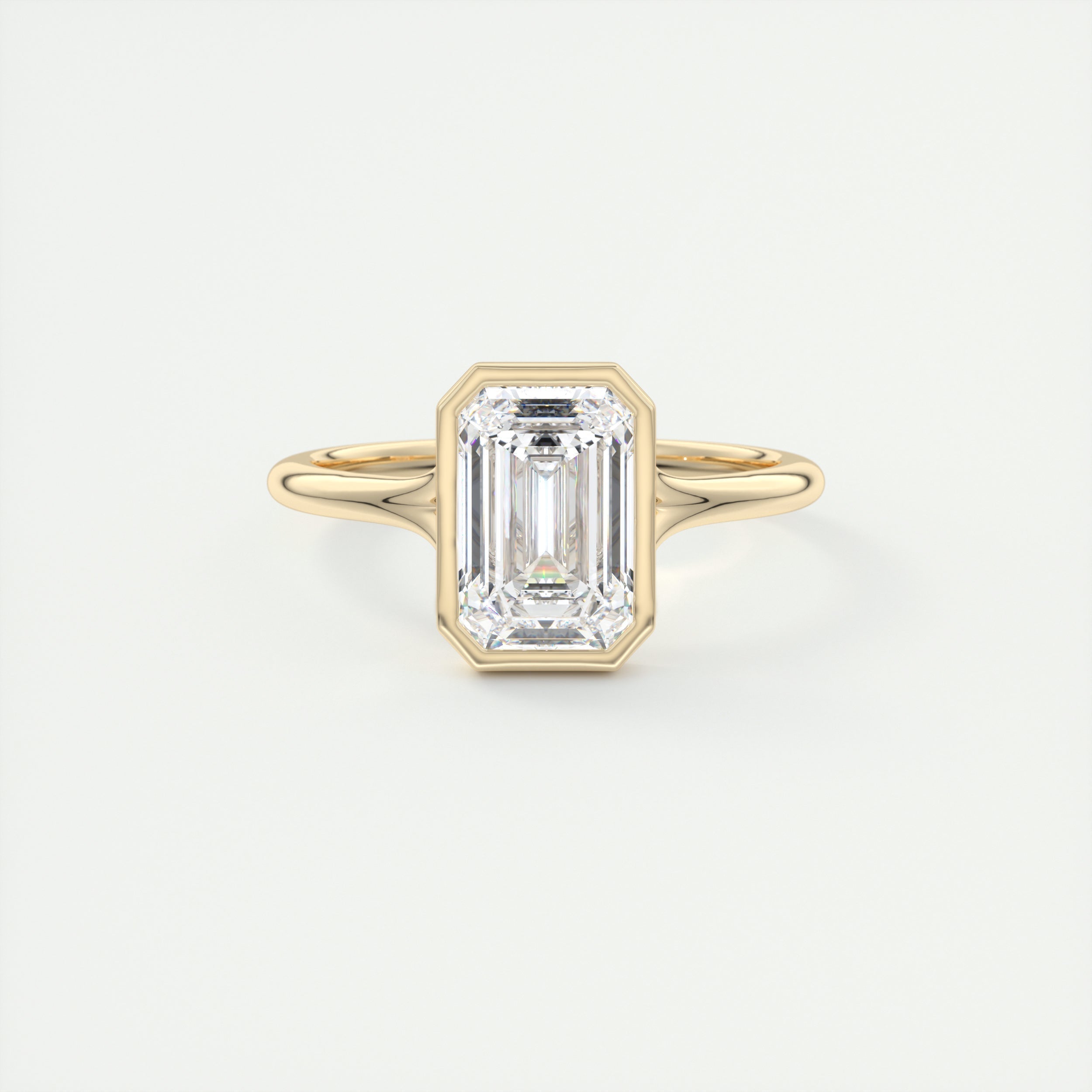 Cathedral Emerald Moissanite Ring
