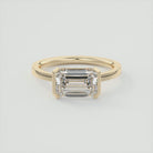 Emerald Cut Moissanite Engagement Ring