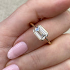 East West Moissanite Engagement Ring