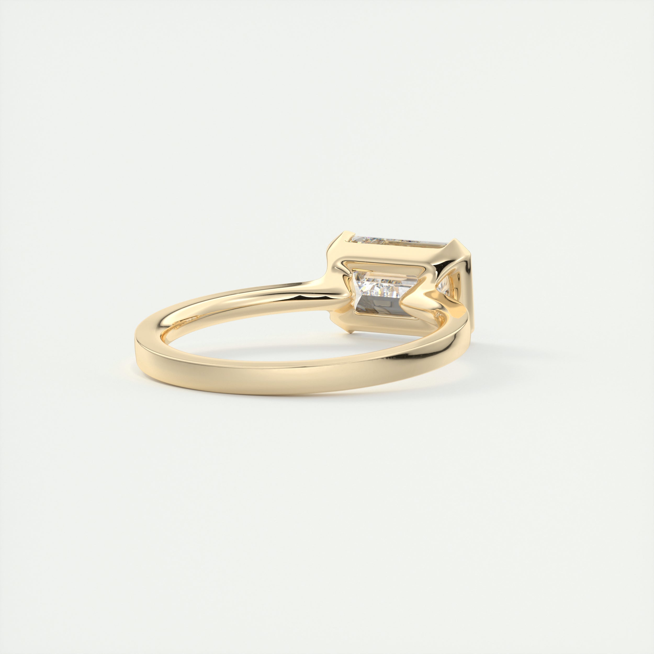 Half Bezel Moissanite Ring