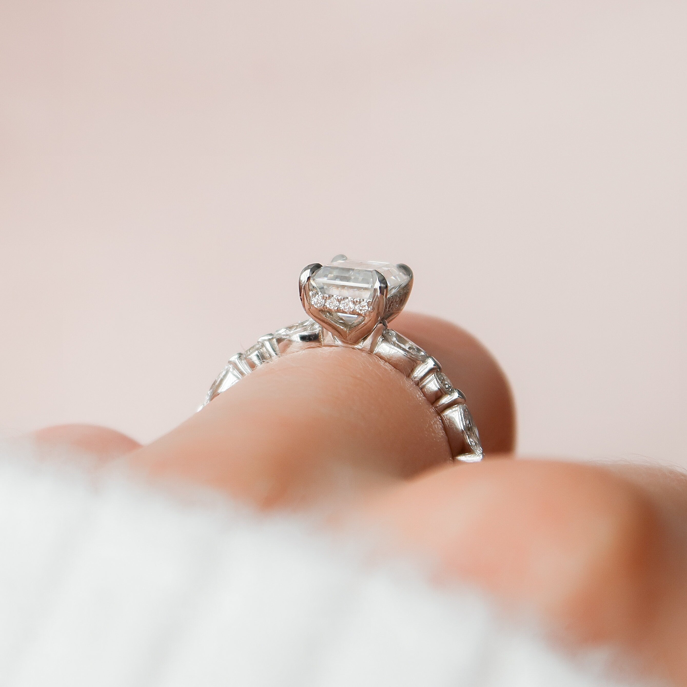 Emerald Pave Engagement Ring