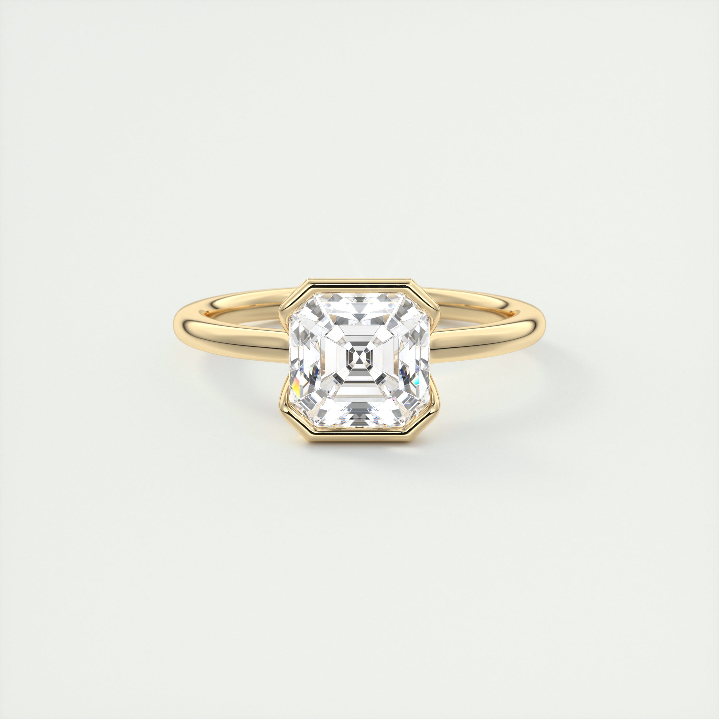 Asscher Cut Moissanite Ring
