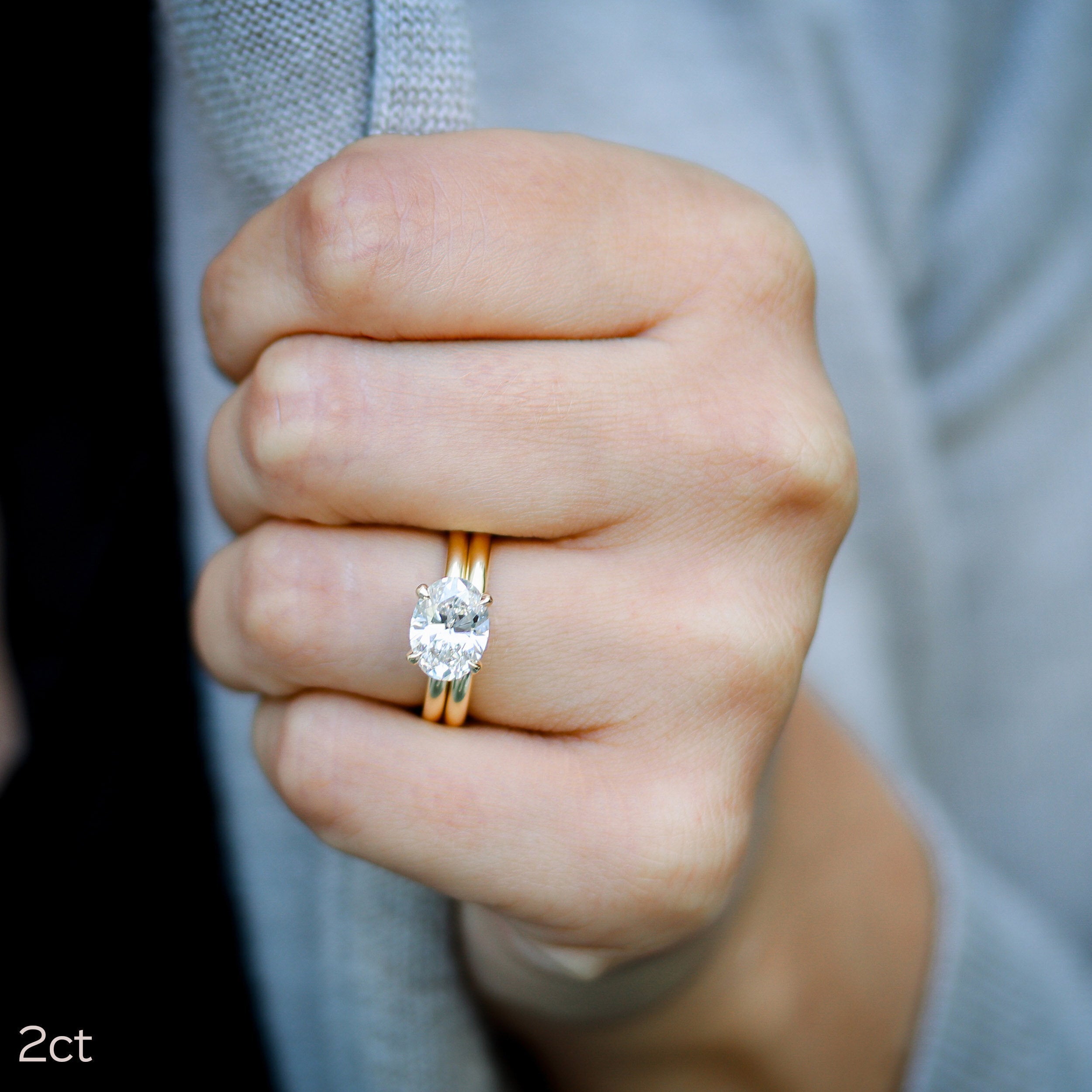 Oval East West Moissanite Ring