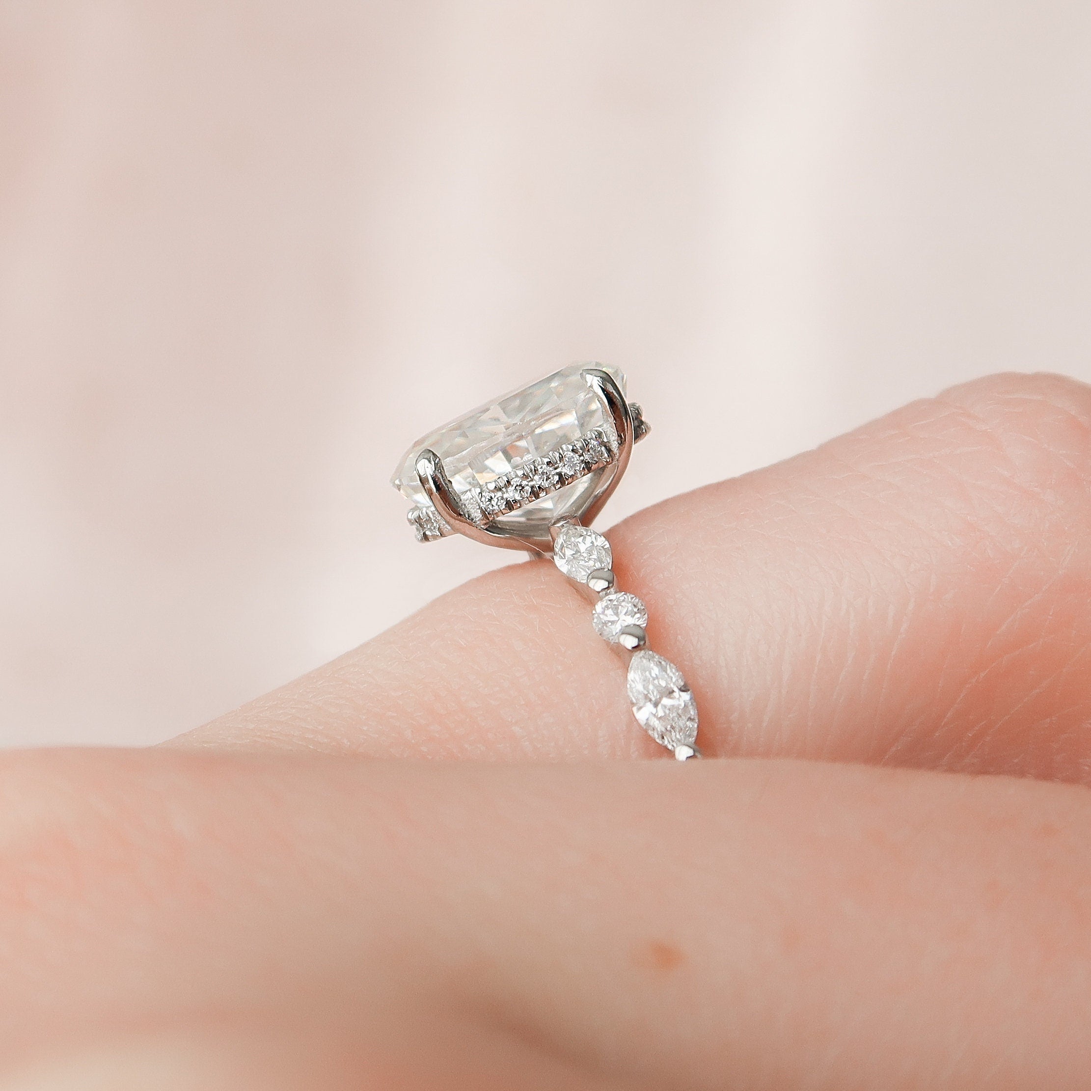 Pave Band Moissanite Ring