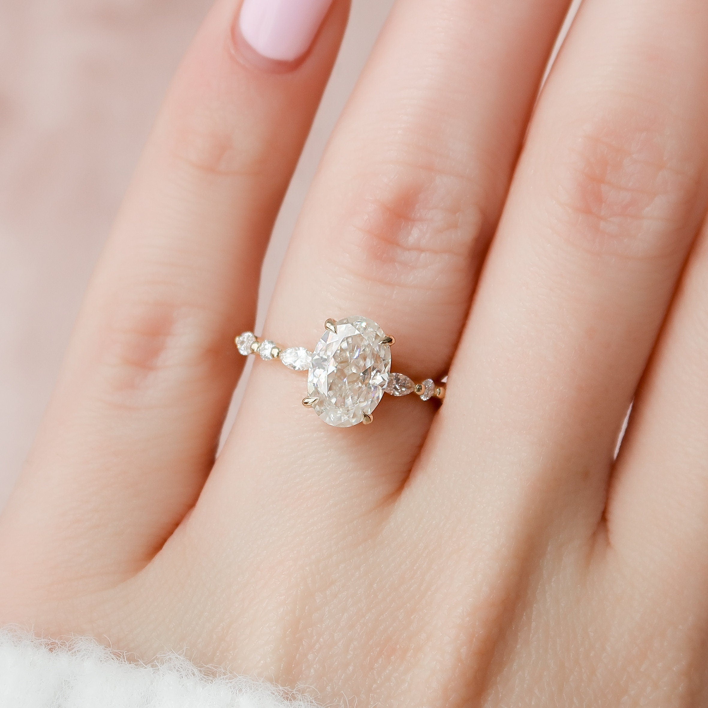 Oval Pave Engagement Ring