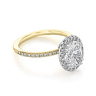 1.93CT Oval Halo Moissanite Diamond Two Tone Engagement Ring