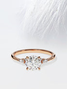 Round Cut Moissanite Cluster Diamond Engagement Ring For Her
