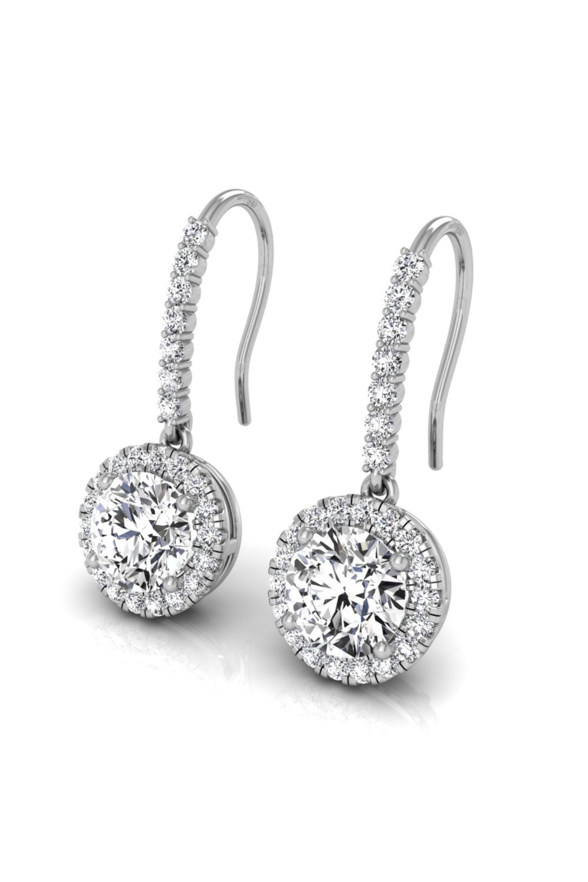 Round Cut Diamond Moissanite Drop Earrings for Her