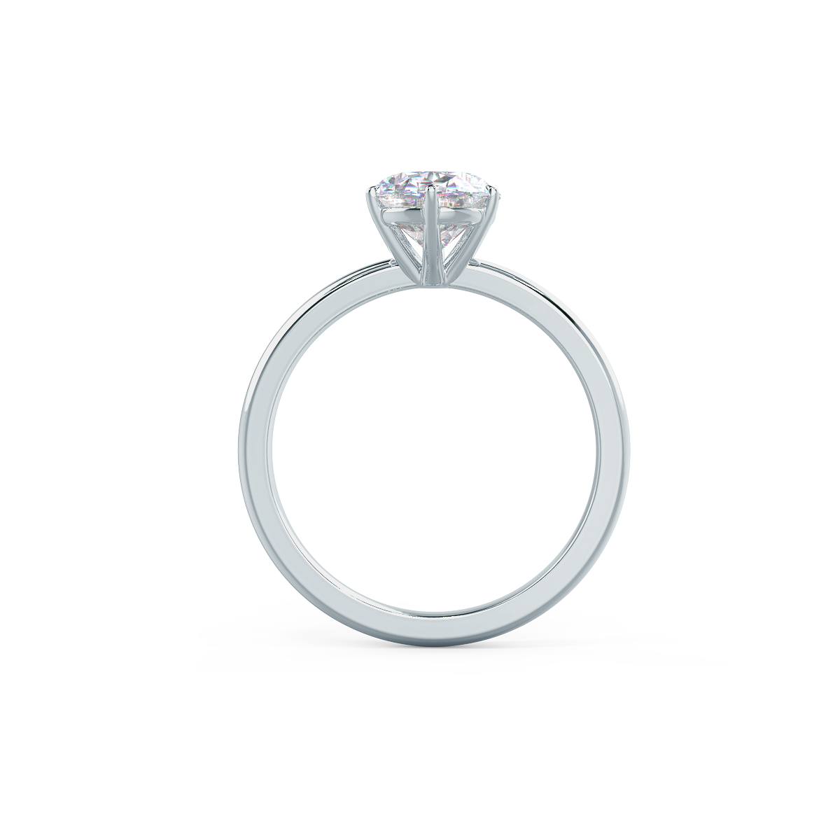 1.50ct Oval Six Prong Moissanite Diamond Solitaire Engagement Ring