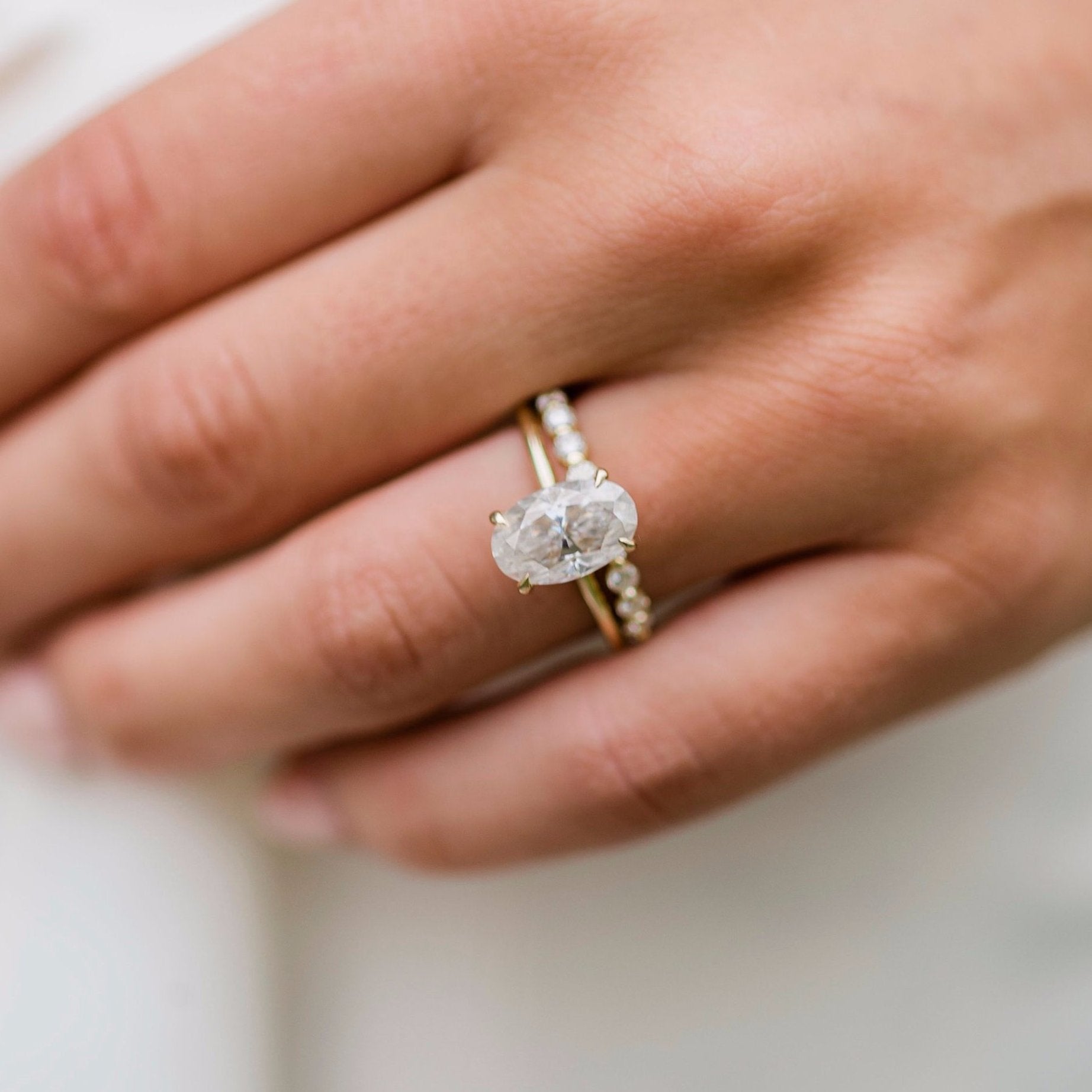2.80CT Oval Cut Four Prong Moissanite Solitaire Engagement Ring