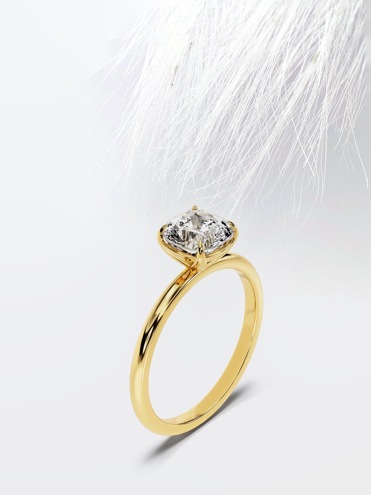 Cushion Cut Diamond Solitaire Moissanite Engagement Ring For Women