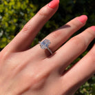 1.33CT Oval Four Prongs Moissanite Diamond Pave Engagement Ring For Women
