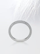 Round Cut Moissanite Micro Pave Diamond Wedding Band