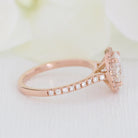 1.50CT Cathedral Set Oval Pave Diamond Moissanite Halo Engagement Ring
