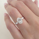 2.0CT Oval Three Stone Moissanite Diamond Double Claw Prong Engagement Ring