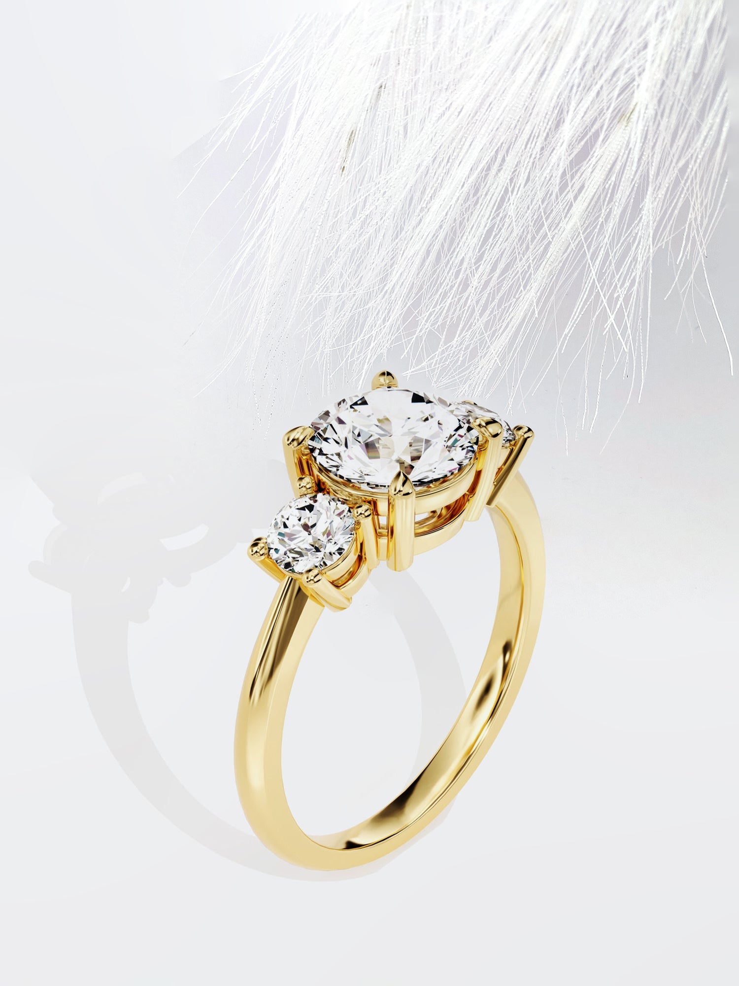 1.5Ct Round Cut Three Stone Moissanite Diamond Engagement Ring For Women