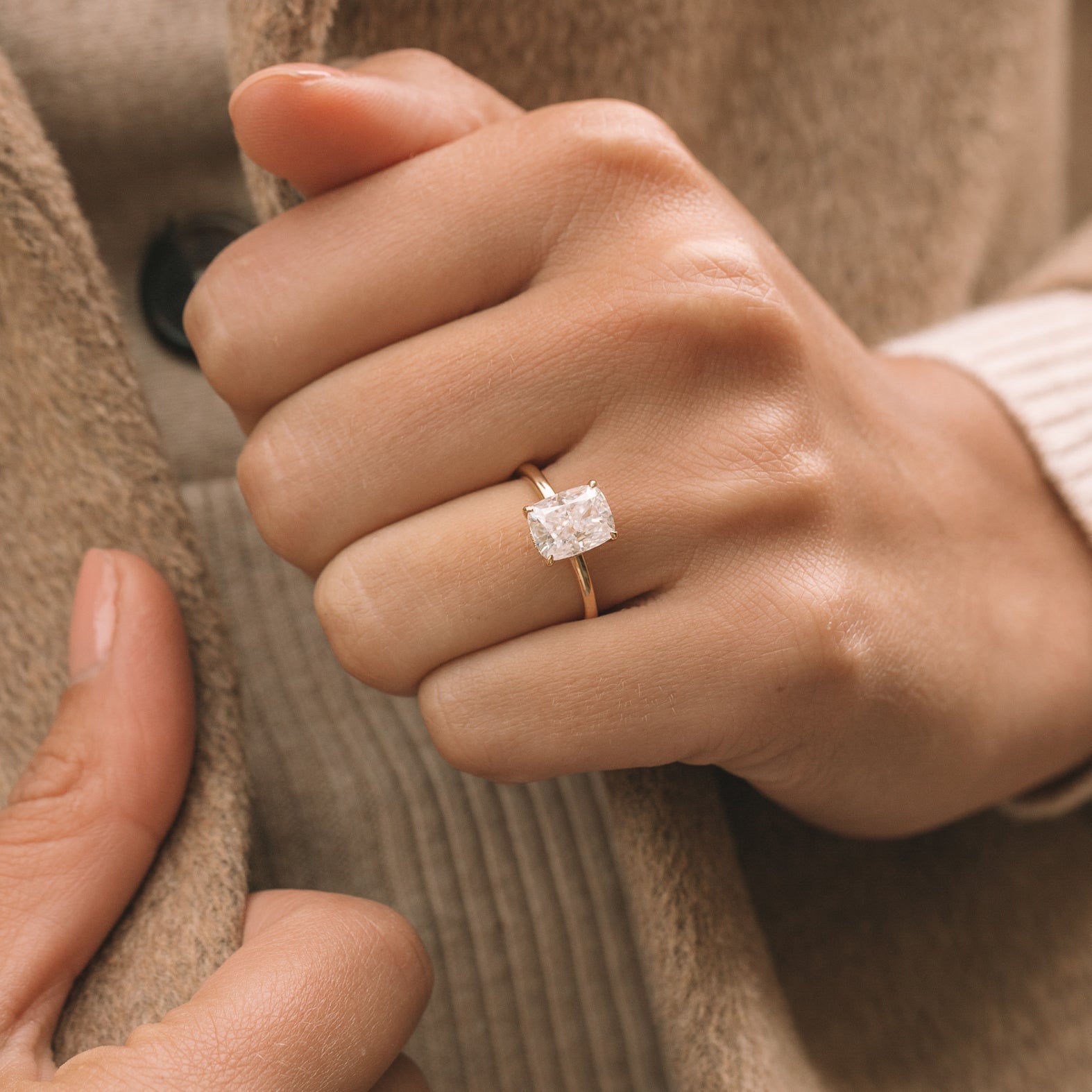 Hidden Halo Moissanite Ring