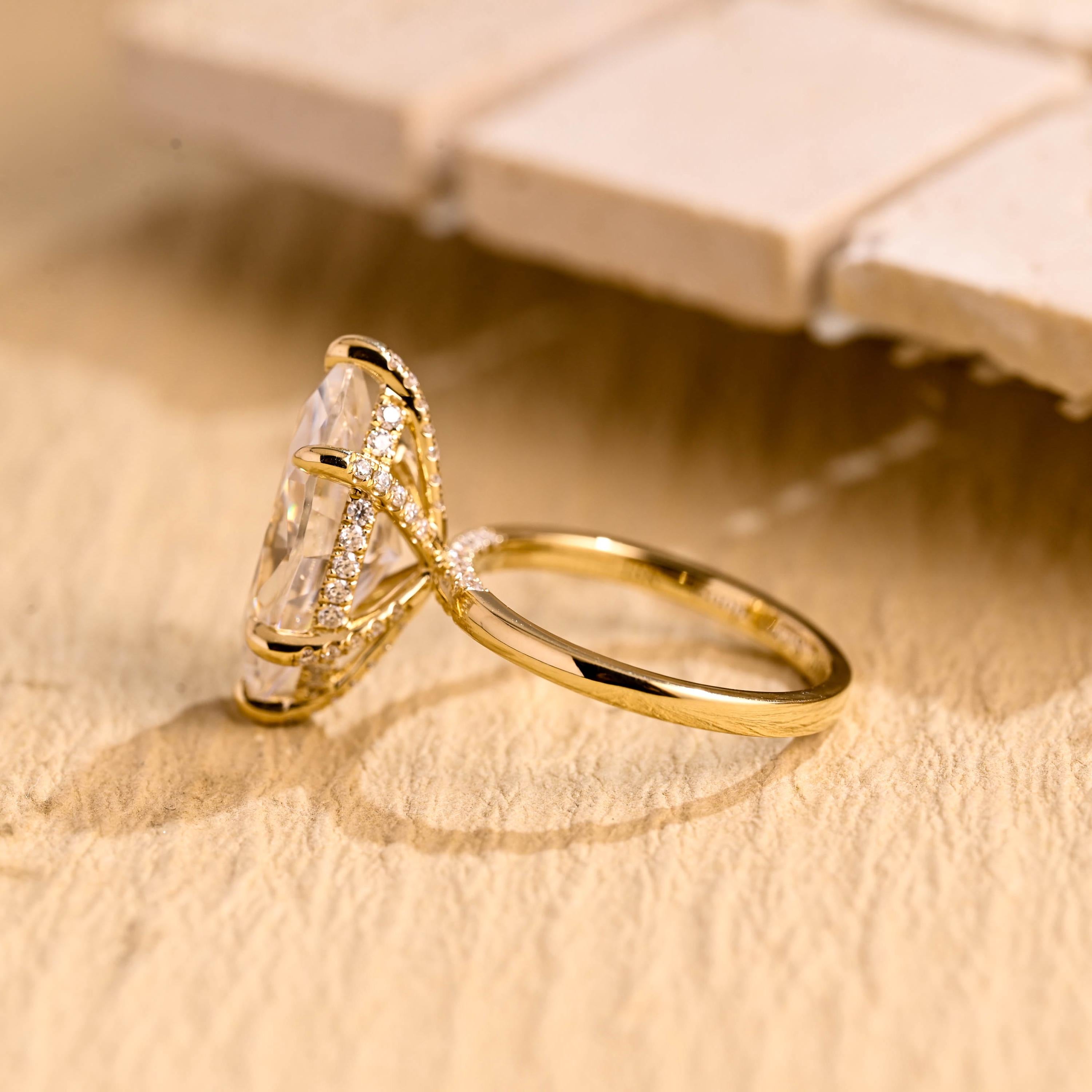 Marquise Cut Moissanite Engagement Ring