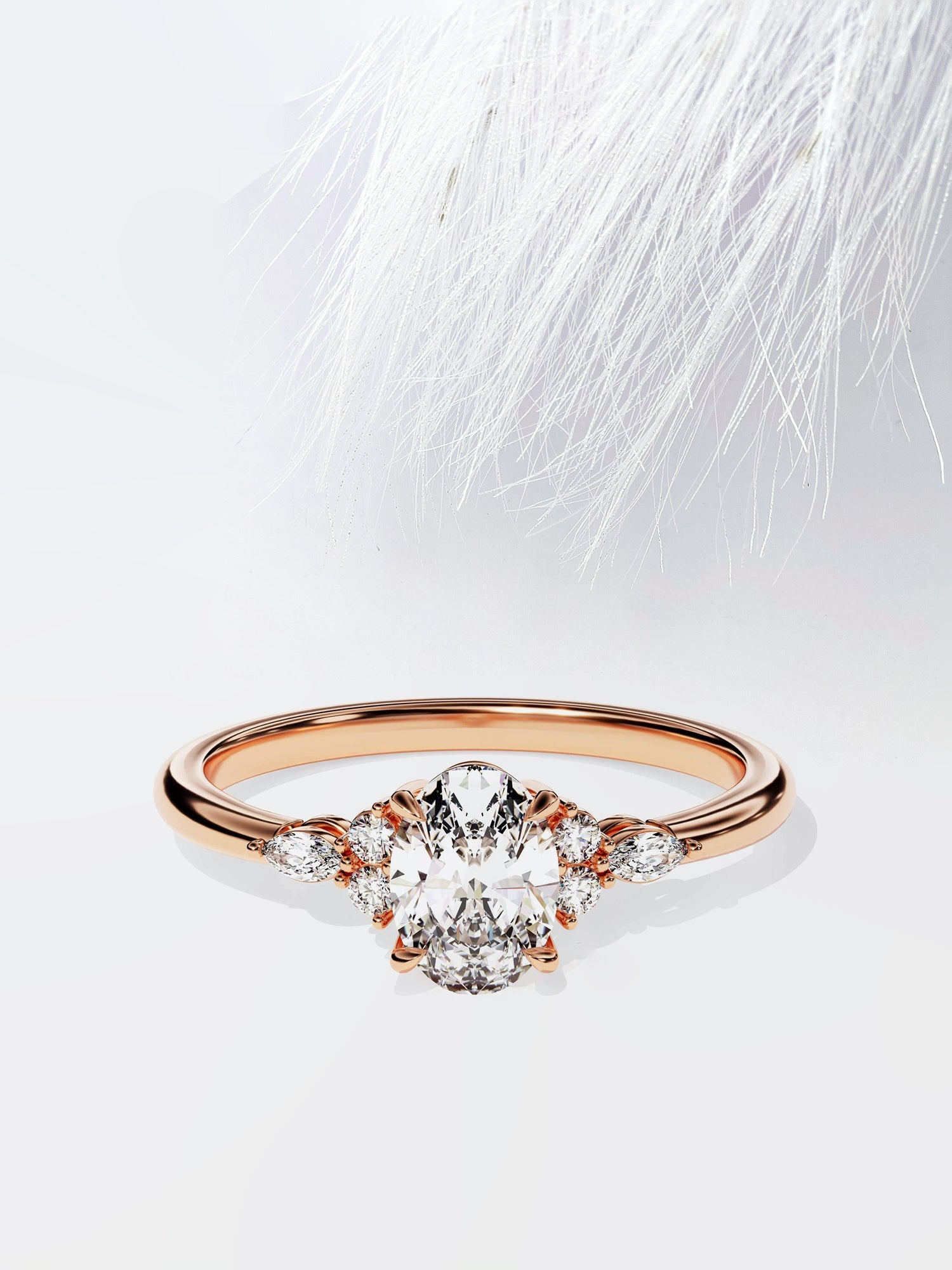 Oval Cut Moissanite Diamond Cluster engagement Ring For Women