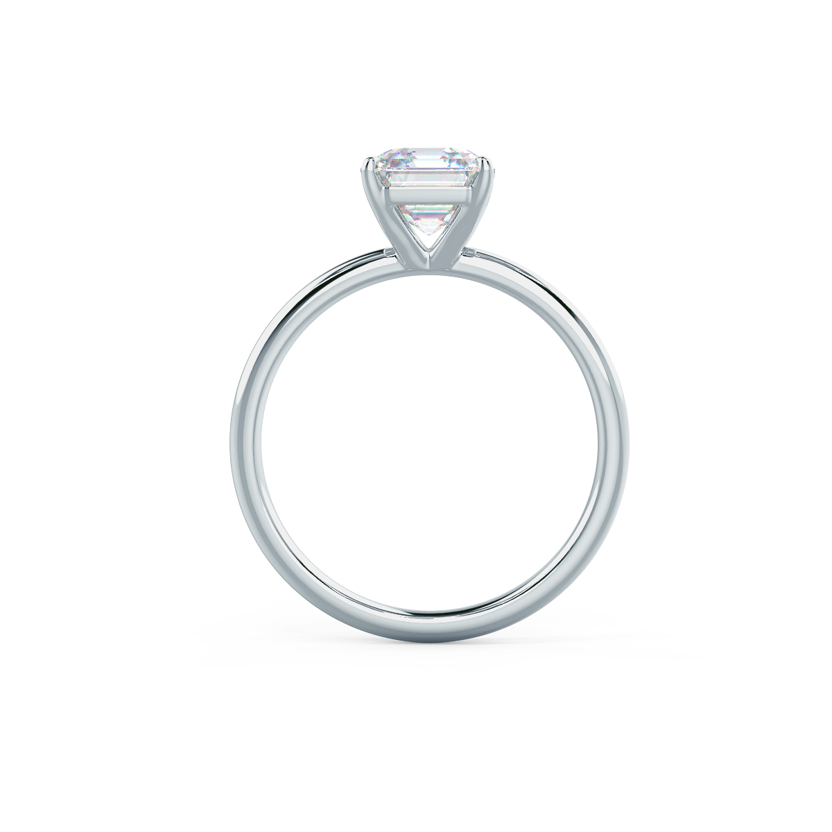 2.0ct Asscher Moissanite Diamond Solitaire Engagement Ring For Women In 14K Solid Gold