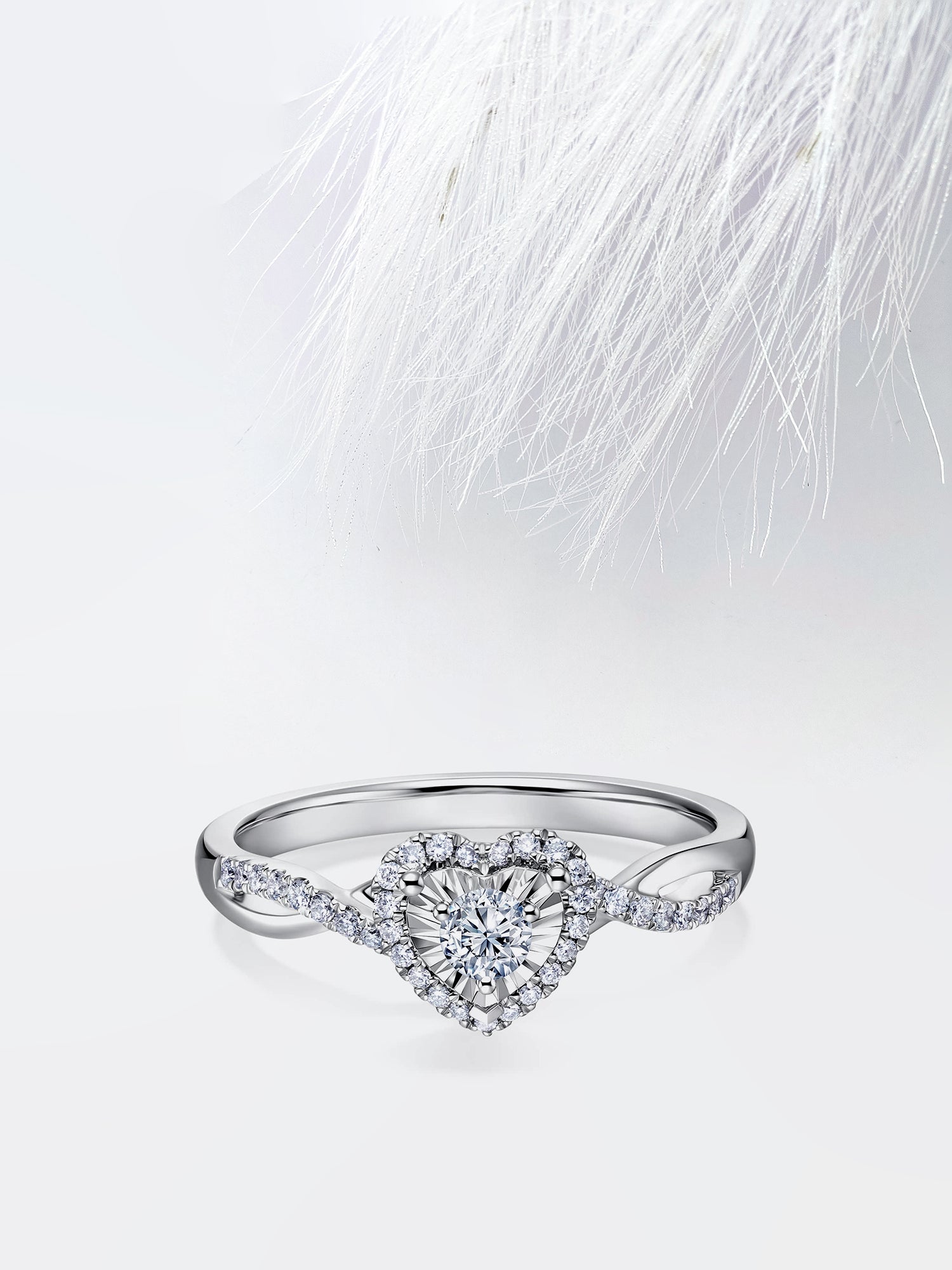 Round Diamond Infinity Moissanite Engagement Ring For Women