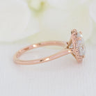 2.0CT Oval Halo Moissanite Diamond Cathedral Set Solitaire Engagement Ring