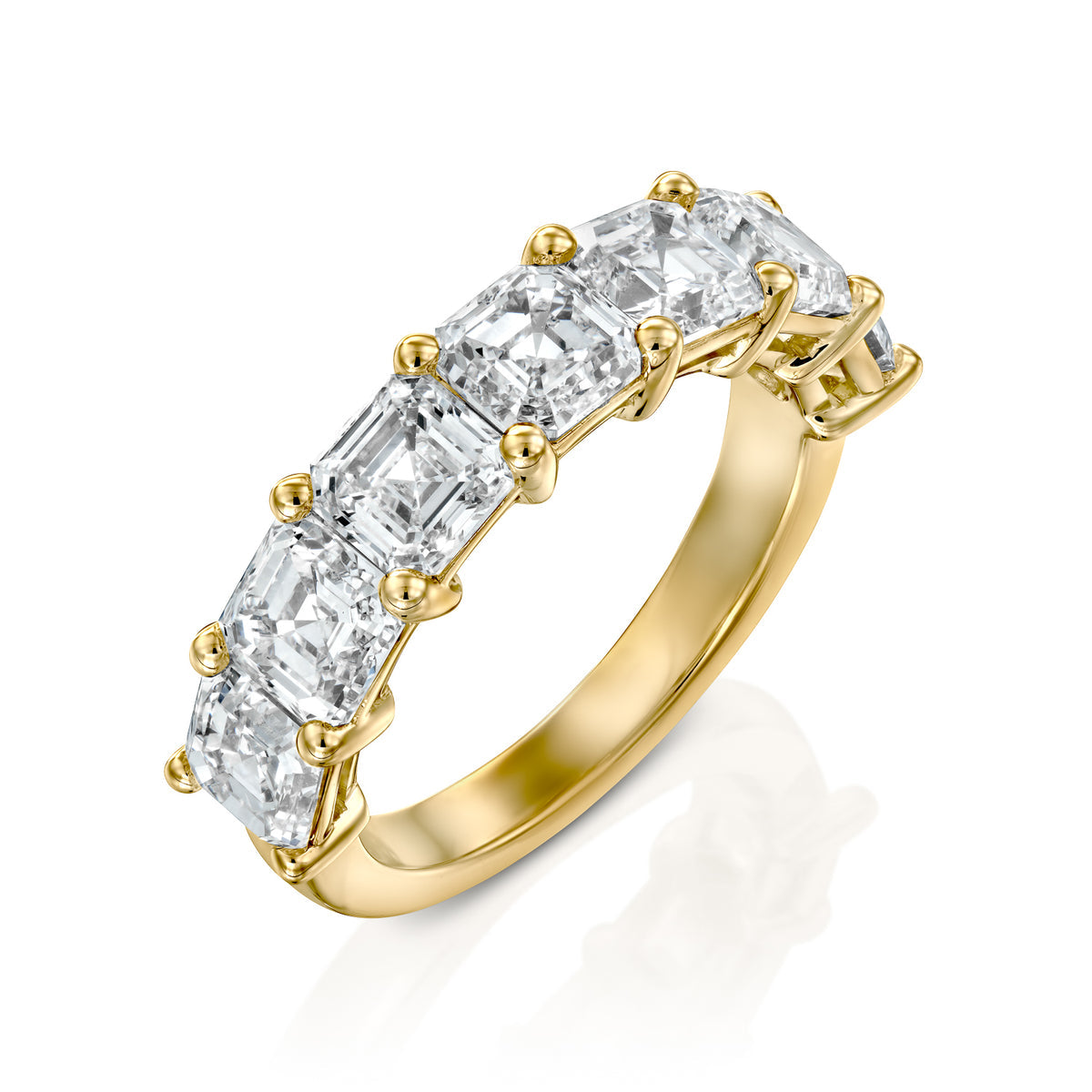 3.0CTW Asscher Diamond Seven Stone Lab Grown Wedding Band