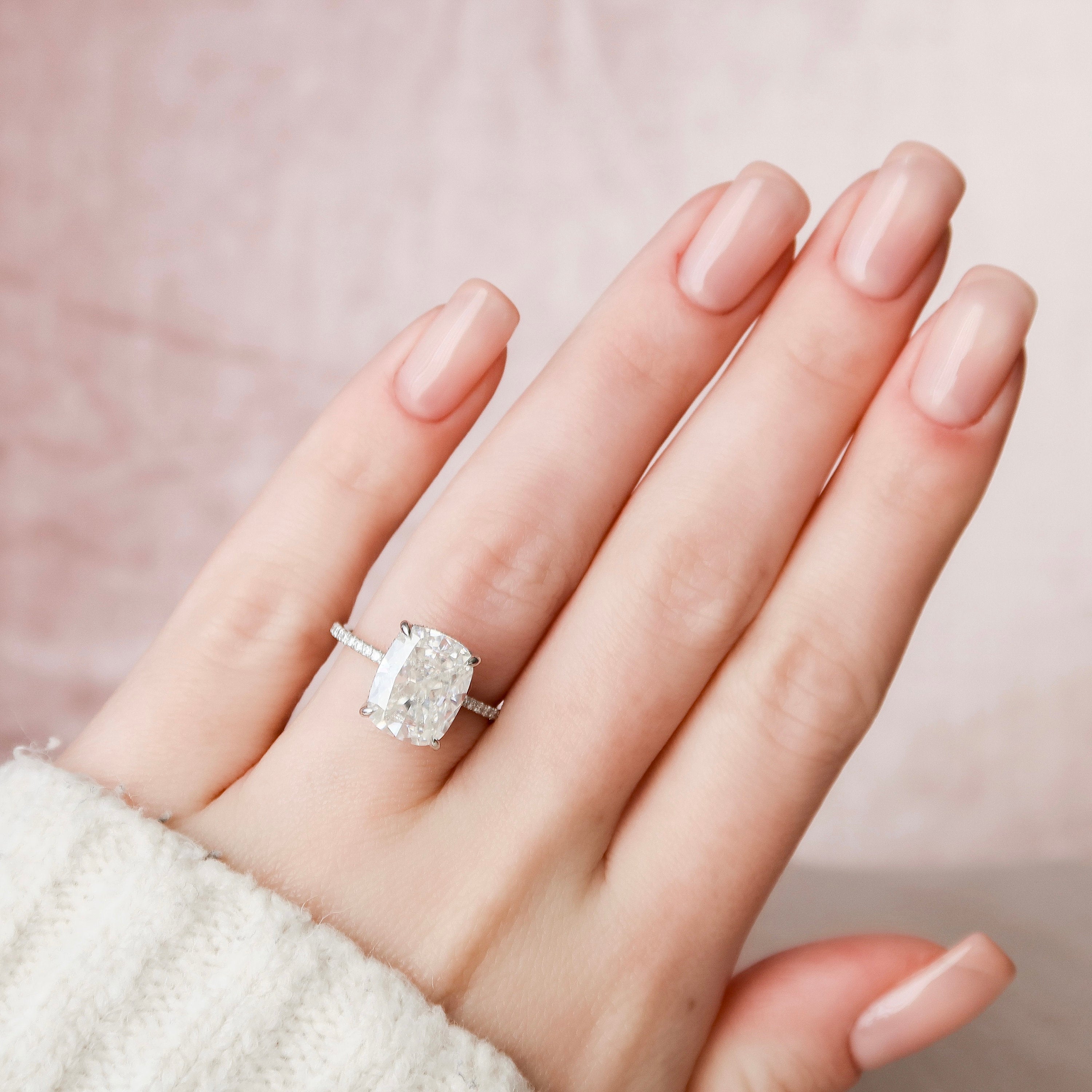 3.0CT Cushion Moissanite Engagement Ring
