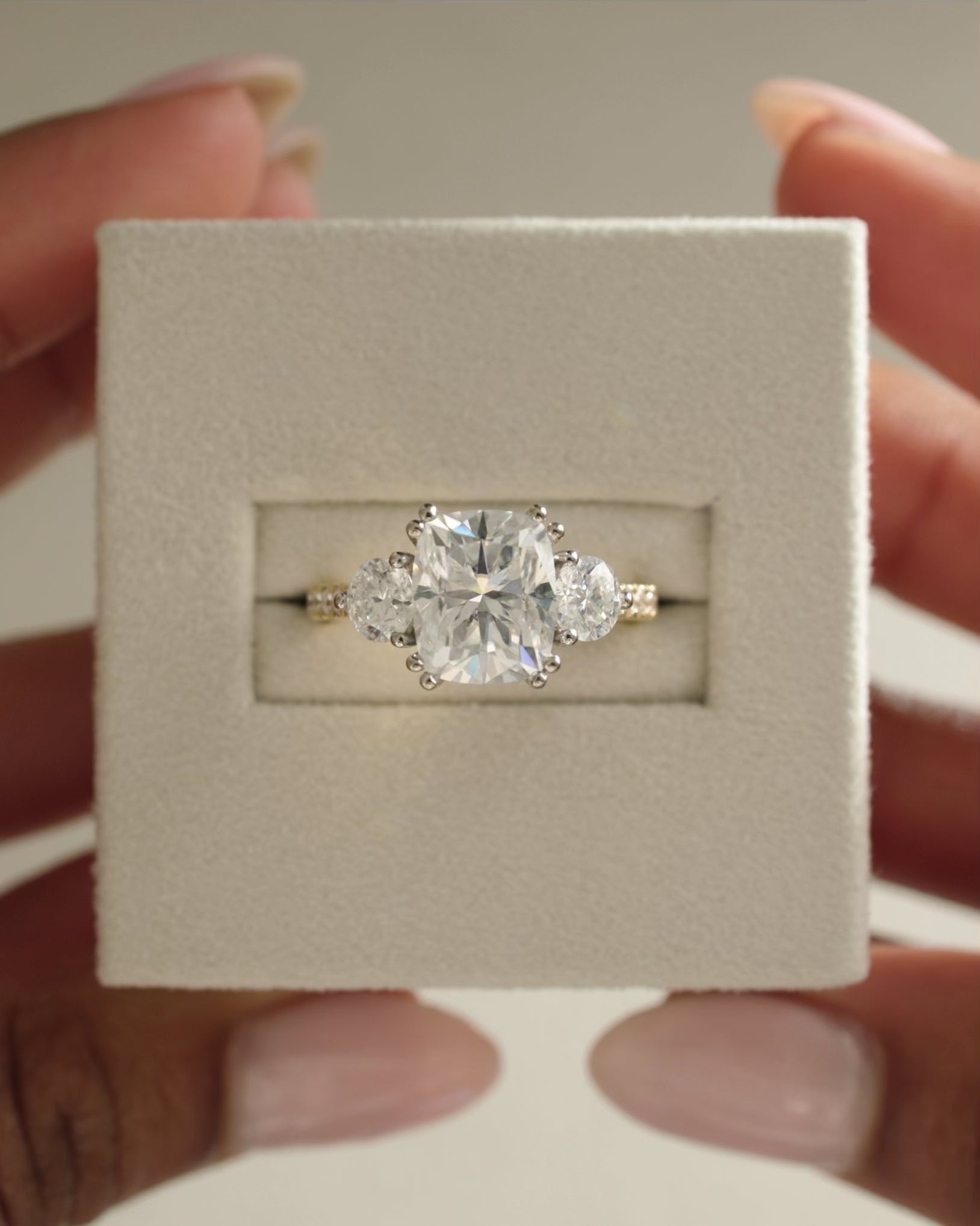 3 Carat Elongated Cushion Moissanite Ring