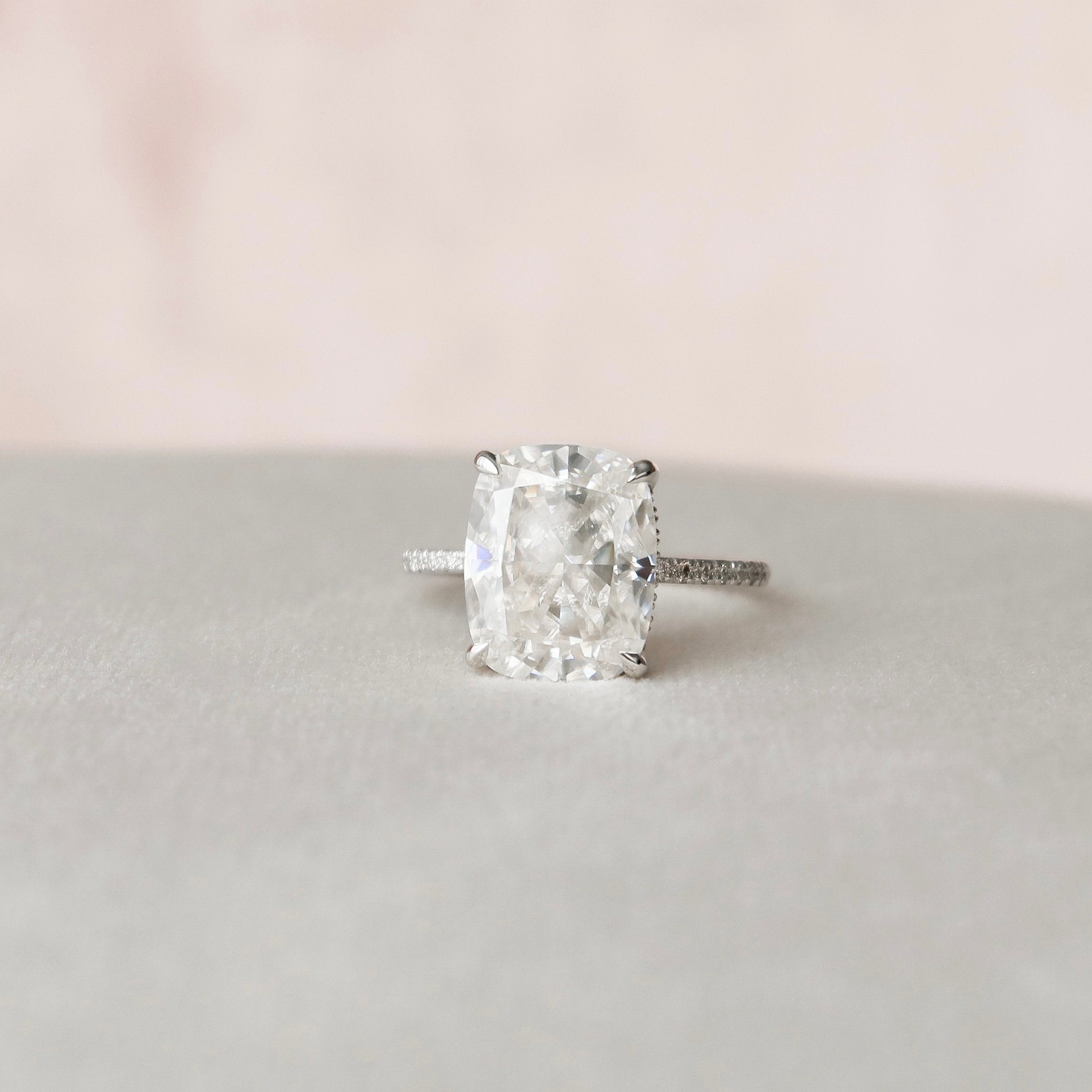 Cushion Halo Engagement Ring